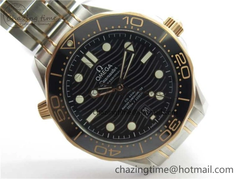 FashionForward 2018 Seamaster Diver 300M SS RG VSF 1:1 Best Edition RG Bezel Black Dial on SS YG Bracelet A 7940
