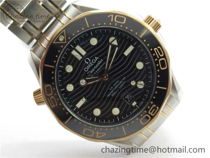 FashionForward 2018 Seamaster Diver 300M SS RG VSF 1:1 Best Edition RG Bezel Black Dial on SS YG Bracelet A 7940