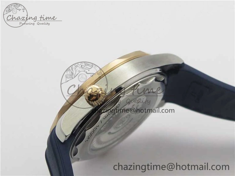 Elegant 2018 Seamaster Diver 300M SS RG VSF 1:1 Best Edition RG Bezel Blue Dial on Blue Rubber Strap A 7927
