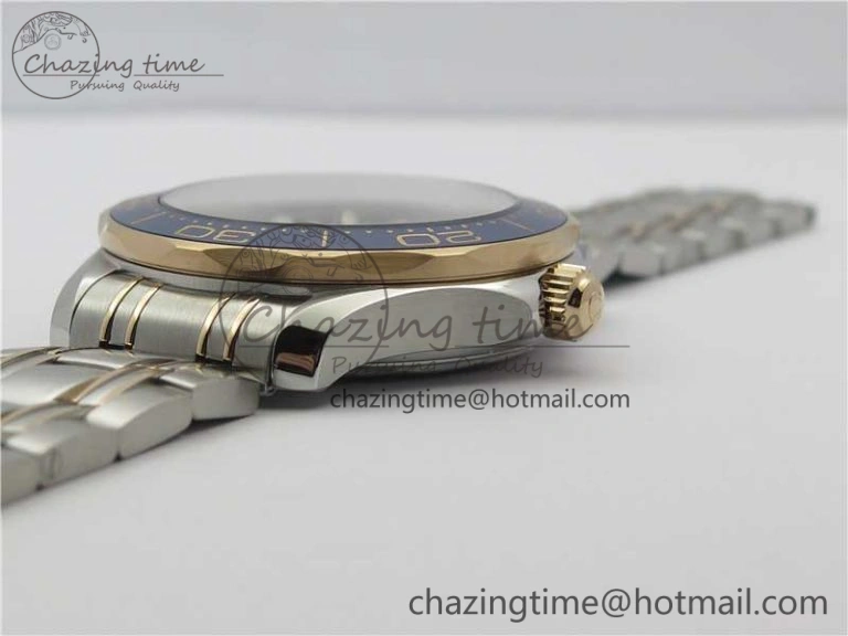 2018 Seamaster Diver 300M SS RG VSF 1:1 Best Edition RG Bezel Blue Dial on SS RG Bracelet A Tailored 7925