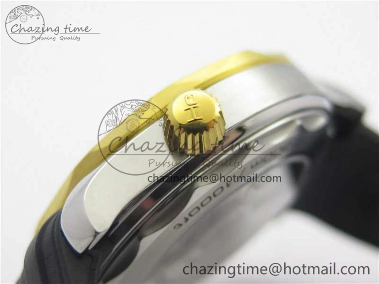 Refined 2018 Seamaster Diver 300M SS YG VSF 1:1 Best Edition YG Bezel Black Dial on Black Rubber Strap A 7934