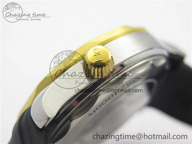 Refined 2018 Seamaster Diver 300M SS YG VSF 1:1 Best Edition YG Bezel Black Dial on Black Rubber Strap A 7934