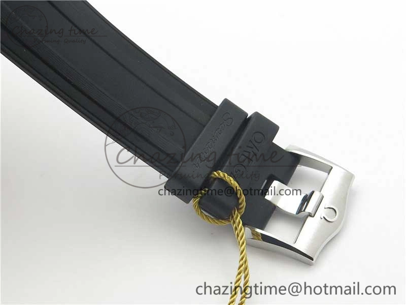 Refined 2018 Seamaster Diver 300M SS YG VSF 1:1 Best Edition YG Bezel Black Dial on Black Rubber Strap A 7934