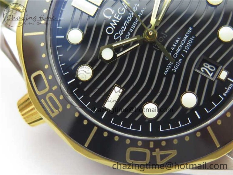2018 Seamaster Diver 300M SS YG VSF 1:1 Best Edition YG Bezel Black Dial on SS YG Bracelet A HighPerformance 7937