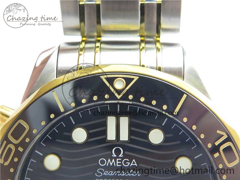 2018 Seamaster Diver 300M SS YG VSF 1:1 Best Edition YG Bezel Black Dial on SS YG Bracelet A HighPerformance 7937