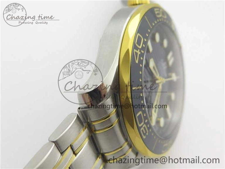 2018 Seamaster Diver 300M SS YG VSF 1:1 Best Edition YG Bezel Black Dial on SS YG Bracelet A HighPerformance 7937