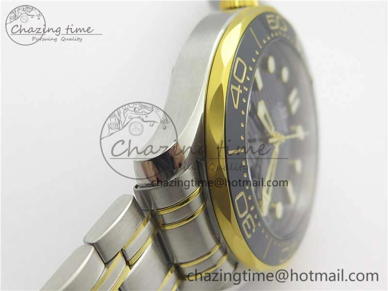 2018 Seamaster Diver 300M SS YG VSF 1:1 Best Edition YG Bezel Black Dial on SS YG Bracelet A HighPerformance 7937
