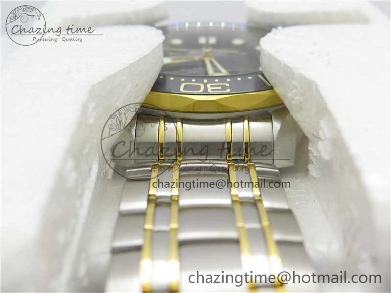 2018 Seamaster Diver 300M SS YG VSF 1:1 Best Edition YG Bezel Black Dial on SS YG Bracelet A HighPerformance 7937