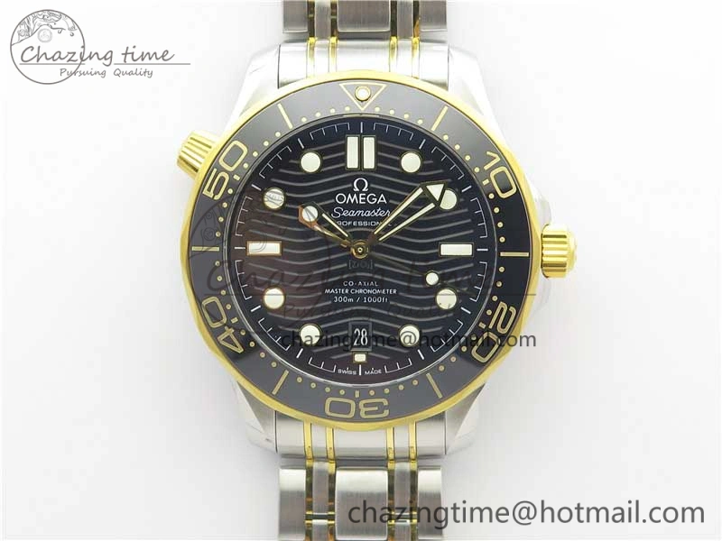 2018 Seamaster Diver 300M SS YG VSF 1:1 Best Edition YG Bezel Black Dial on SS YG Bracelet A HighPerformance 7937