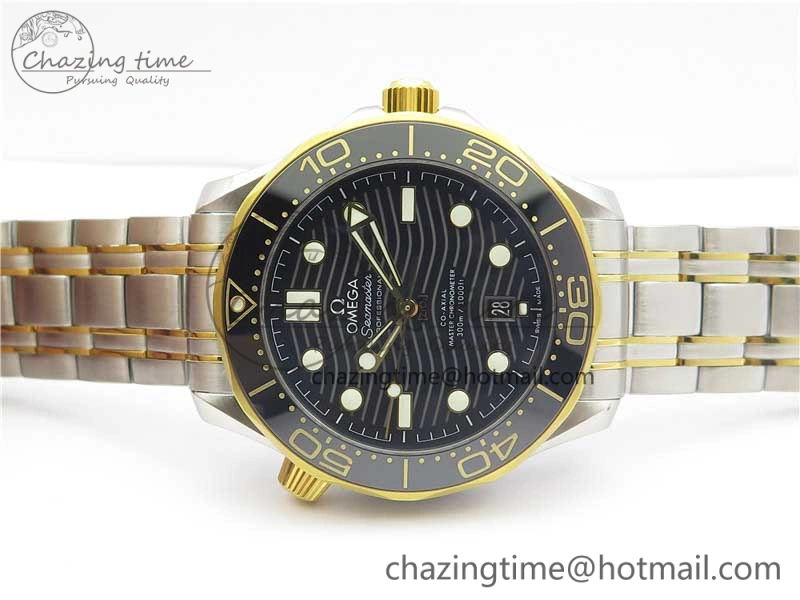 2018 Seamaster Diver 300M SS YG VSF 1:1 Best Edition YG Bezel Black Dial on SS YG Bracelet A HighPerformance 7937