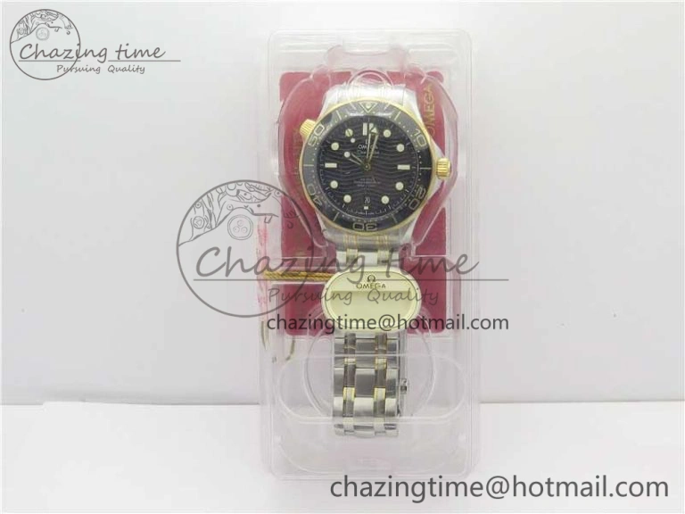 2018 Seamaster Diver 300M SS YG VSF 1:1 Best Edition YG Bezel Black Dial on SS YG Bracelet A HighPerformance 7937