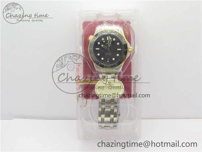2018 Seamaster Diver 300M SS YG VSF 1:1 Best Edition YG Bezel Black Dial on SS YG Bracelet A HighPerformance 7937