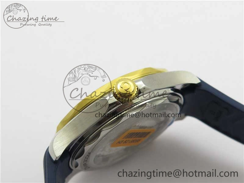 2018 Seamaster Diver 300M SS YG VSF 1:1 Best Edition YG Bezel Blue Dial on Blue Rubber Strap A Attractive 7898