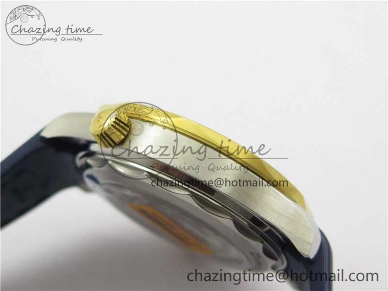 2018 Seamaster Diver 300M SS YG VSF 1:1 Best Edition YG Bezel Blue Dial on Blue Rubber Strap A Attractive 7898