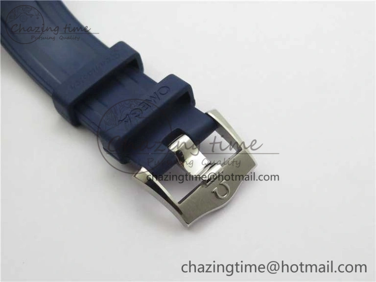 2018 Seamaster Diver 300M SS YG VSF 1:1 Best Edition YG Bezel Blue Dial on Blue Rubber Strap A Attractive 7898