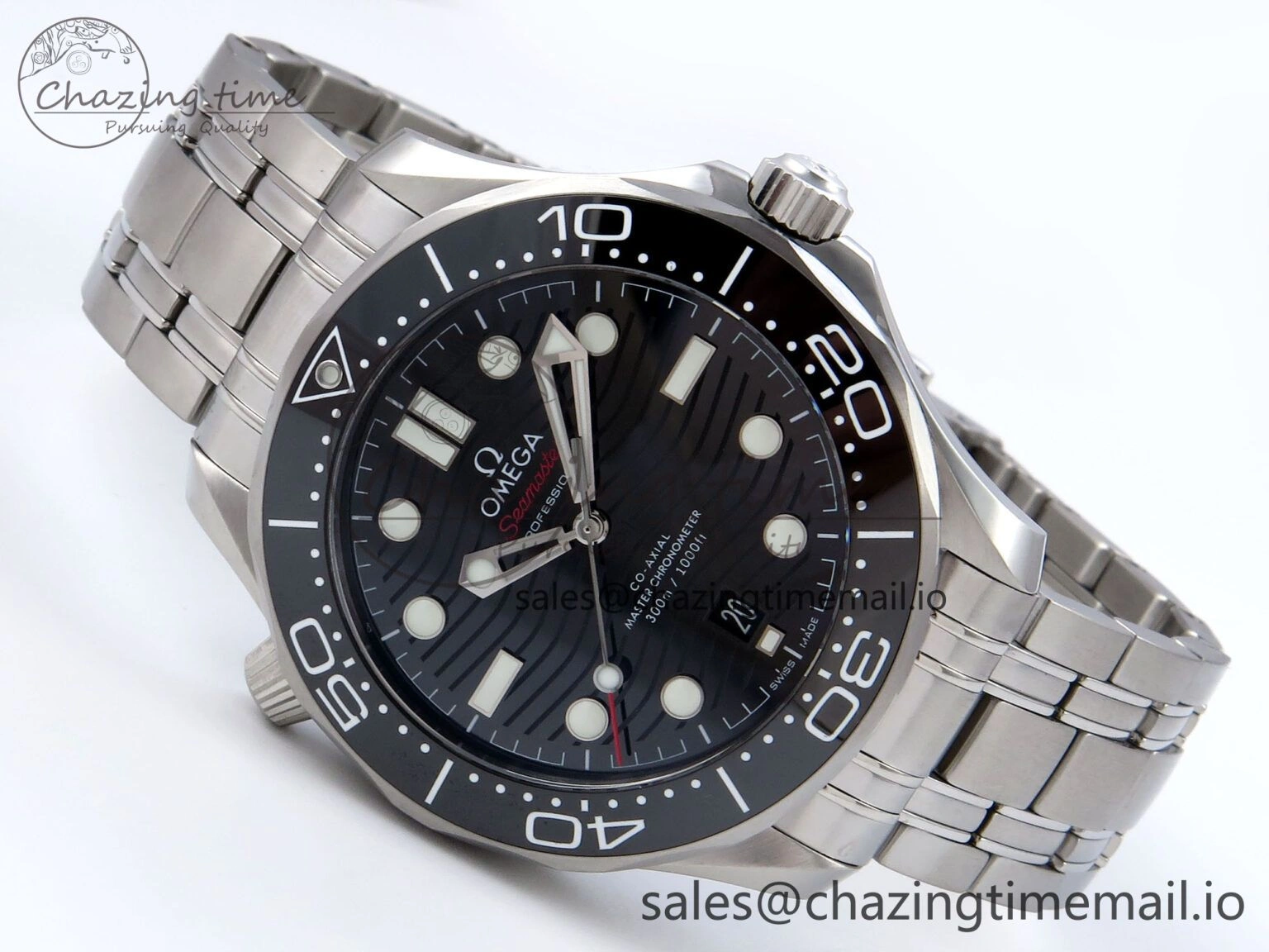 Premium 2018 Seamaster Diver 300M VSF 1:1 Best Edition Black Ceramic Black Dial on SS Bracelet A8800 V 7698