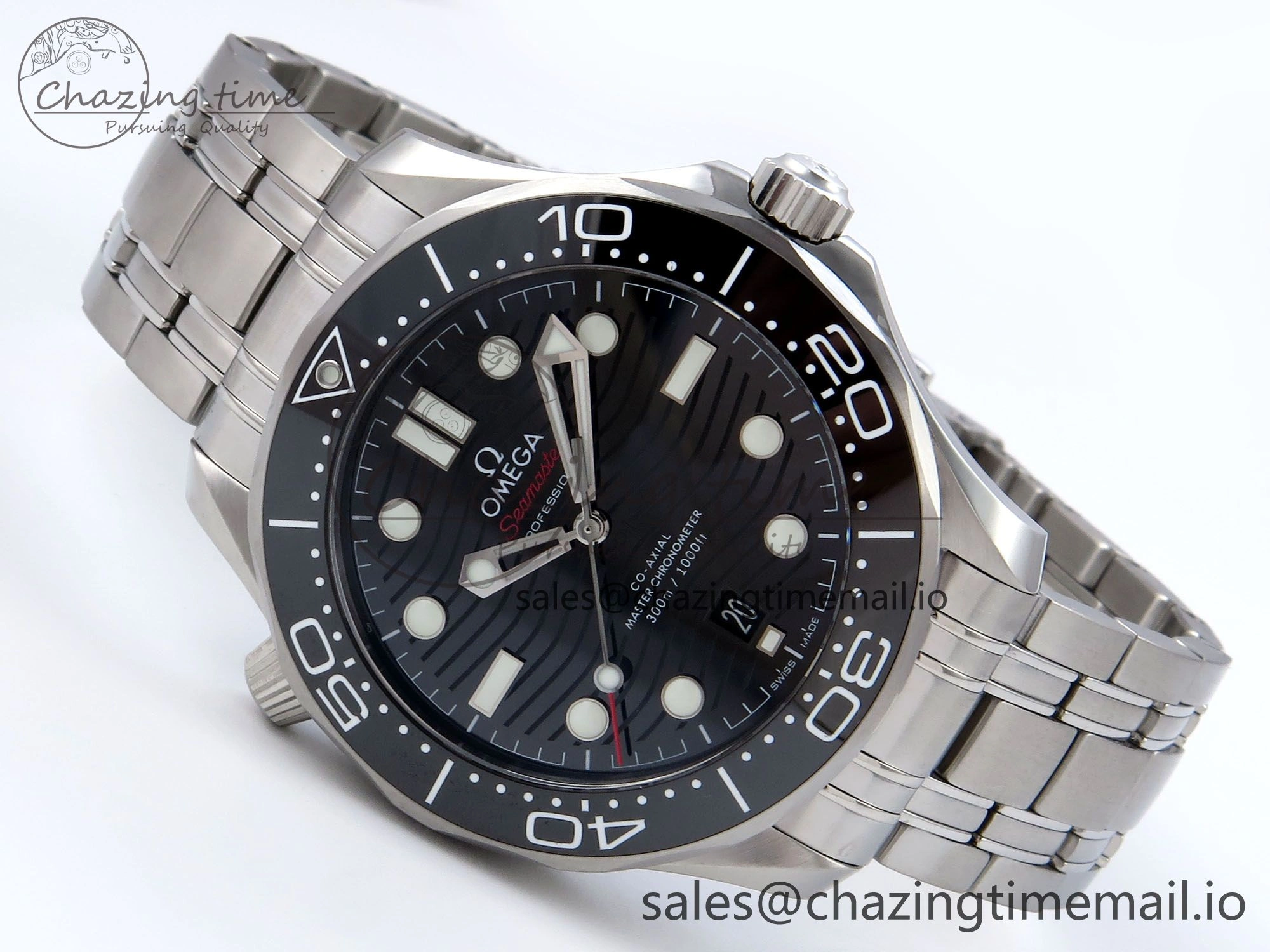 Premium 2018 Seamaster Diver 300M VSF 1:1 Best Edition Black Ceramic Black Dial on SS Bracelet A8800 V 7698