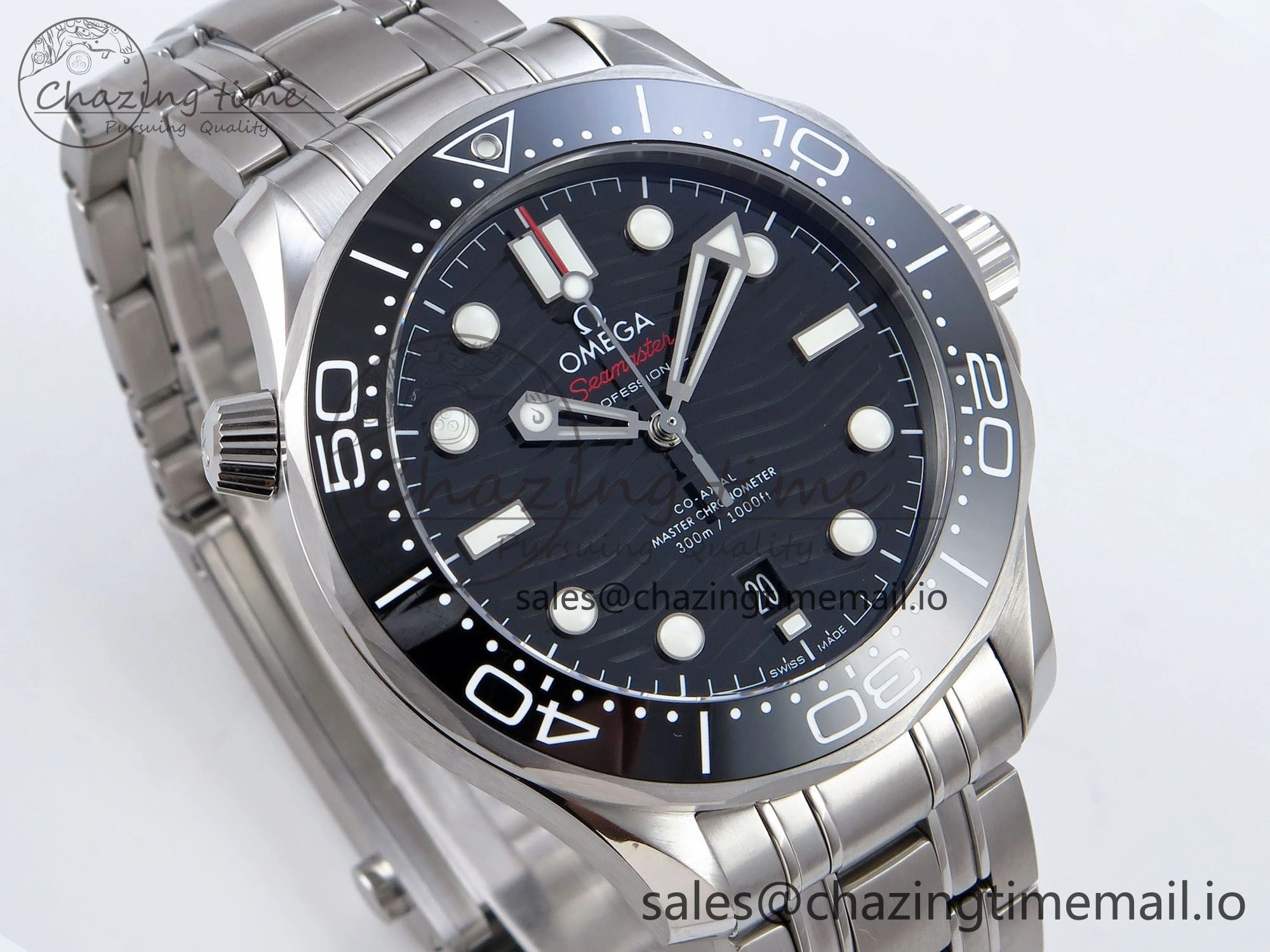 Premium 2018 Seamaster Diver 300M VSF 1:1 Best Edition Black Ceramic Black Dial on SS Bracelet A8800 V 7698