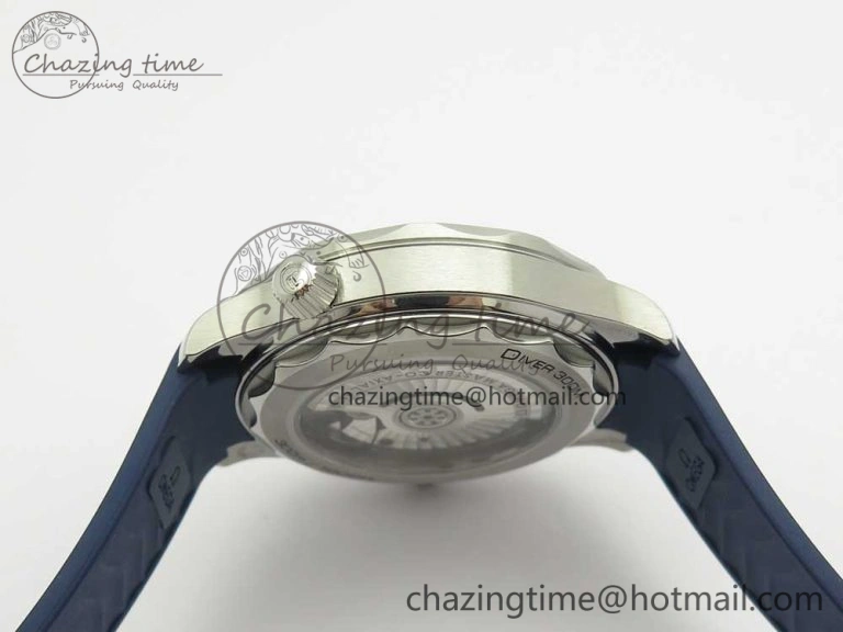 Minimalist 2018 Seamaster Diver 300M VSF 1:1 Best Edition Blue Ceramic Blue Dial on Blue Rubber Strap A8800 V2 (Black Balance Wheel) 7961