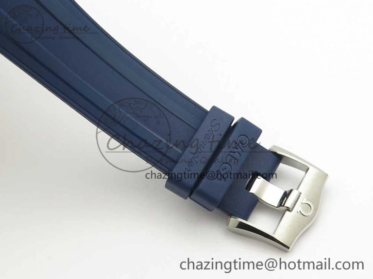 Minimalist 2018 Seamaster Diver 300M VSF 1:1 Best Edition Blue Ceramic Blue Dial on Blue Rubber Strap A8800 V2 (Black Balance Wheel) 7961
