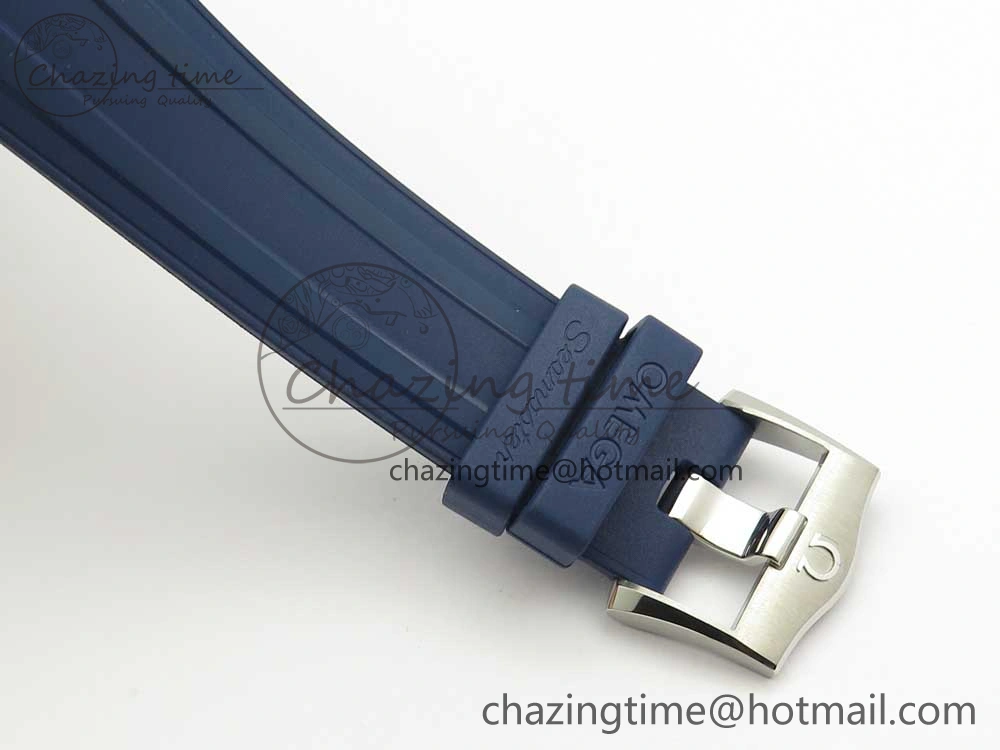 Minimalist 2018 Seamaster Diver 300M VSF 1:1 Best Edition Blue Ceramic Blue Dial on Blue Rubber Strap A8800 V2 (Black Balance Wheel) 7961