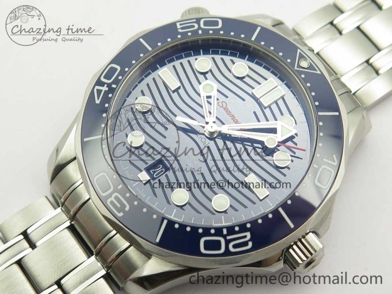 2018 Seamaster Diver 300M VSF 1:1 Best Edition Blue Ceramic Blue Dial on SS Bracelet A8800 V2 (Black Balance Wheel) Sustainable 7960