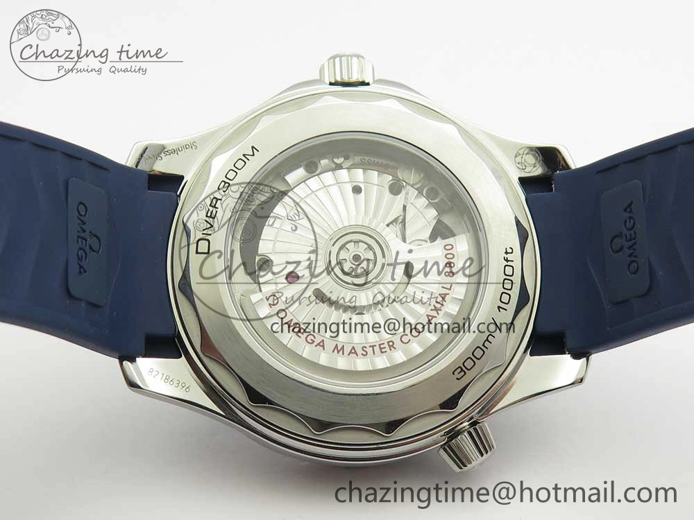 ZipUp 2018 Seamaster Diver 300M VSF 1:1 Best Edition Blue Ceramic Gray Dial on Blue Rubber Strap A8800 V2 (Black Balance Wheel) 7963