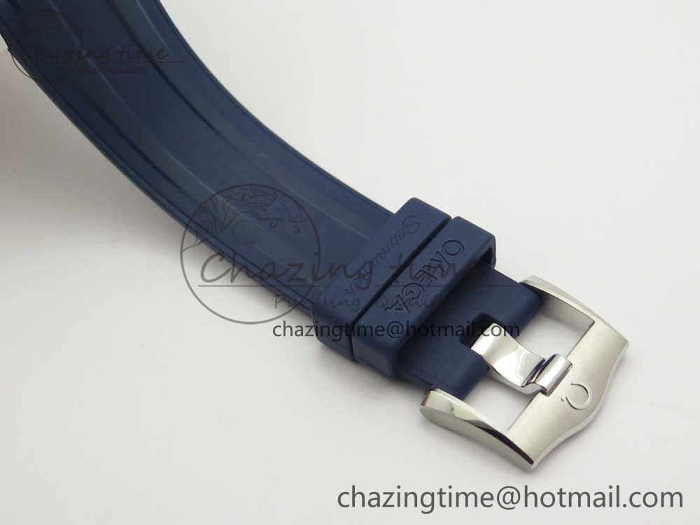 ZipUp 2018 Seamaster Diver 300M VSF 1:1 Best Edition Blue Ceramic Gray Dial on Blue Rubber Strap A8800 V2 (Black Balance Wheel) 7963