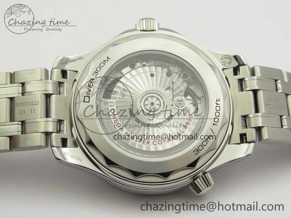 Cozy 2018 Seamaster Diver 300M VSF 1:1 Best Edition Blue Ceramic Gray Dial on SS Bracelet A8800 V2 (Black Balance Wheel) 7962