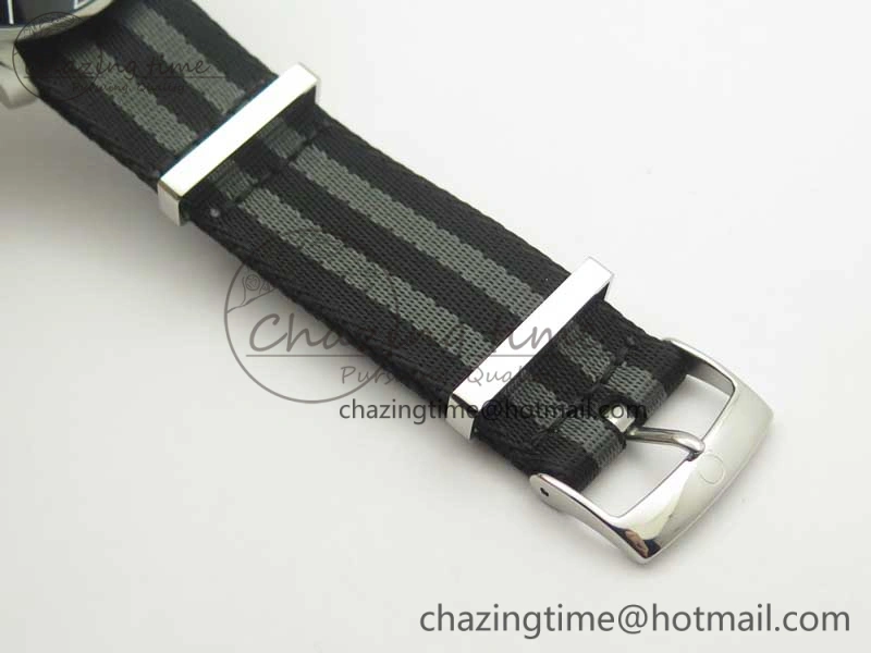 FlexibleFit 2018 Seamaster Diver 300M VSF Best Edition Black Ceramic Dial on Black Gray Nato Strap A 8057