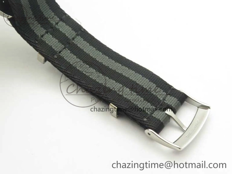 FlexibleFit 2018 Seamaster Diver 300M VSF Best Edition Black Ceramic Dial on Black Gray Nato Strap A 8057
