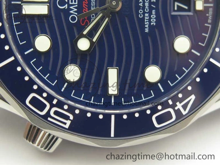 Youthful 2018 Seamaster Diver 300M VSF Best Edition Blue Ceramic Dial on Blue Red Gray Nato Strap A 8034