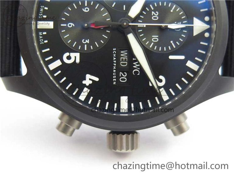 2019 New TOP GUN IW389101 Real Ceramic ZF 1:1 Best Edition on Black Nylon Strap A BestValue 4866