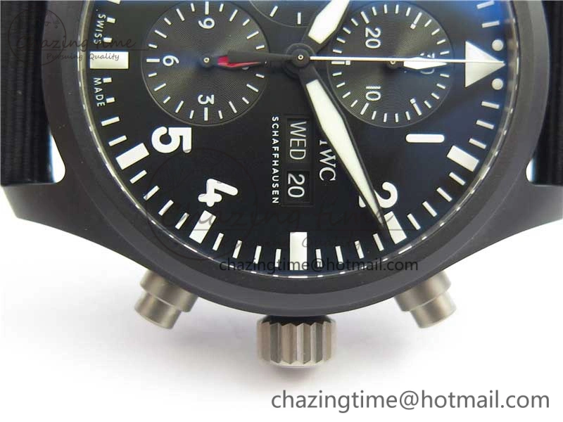 2019 New TOP GUN IW389101 Real Ceramic ZF 1:1 Best Edition on Black Nylon Strap A BestValue 4866