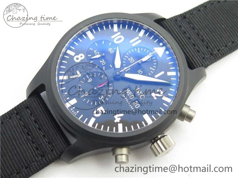 2019 New TOP GUN IW389101 Real Ceramic ZF 1:1 Best Edition on Black Nylon Strap A BestValue 4866