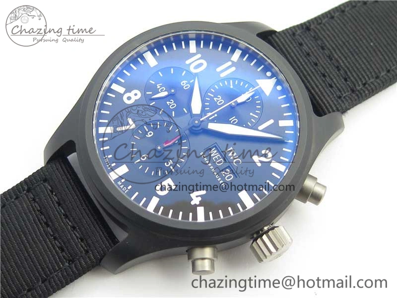 2019 New TOP GUN IW389101 Real Ceramic ZF 1:1 Best Edition on Black Nylon Strap A BestValue 4866