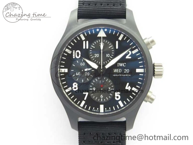 2019 New TOP GUN IW389101 Real Ceramic ZF 1:1 Best Edition on Black Nylon Strap A BestValue 4866