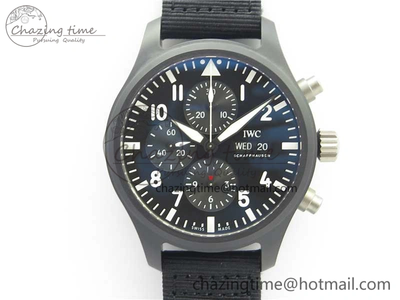 2019 New TOP GUN IW389101 Real Ceramic ZF 1:1 Best Edition on Black Nylon Strap A BestValue 4866