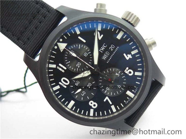 2019 New TOP GUN IW389101 Real Ceramic ZF 1:1 Best Edition on Black Nylon Strap A BestValue 4866