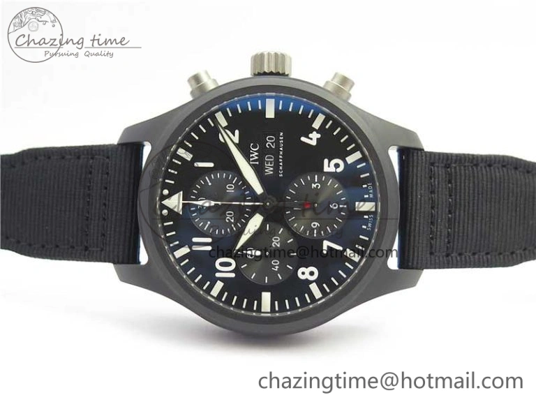 2019 New TOP GUN IW389101 Real Ceramic ZF 1:1 Best Edition on Black Nylon Strap A BestValue 4866