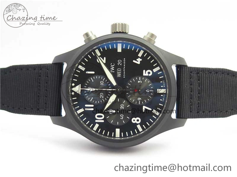2019 New TOP GUN IW389101 Real Ceramic ZF 1:1 Best Edition on Black Nylon Strap A BestValue 4866