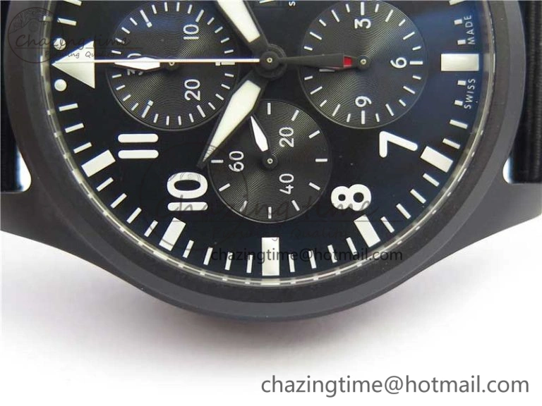 2019 New TOP GUN IW389101 Real Ceramic ZF 1:1 Best Edition on Black Nylon Strap A BestValue 4866