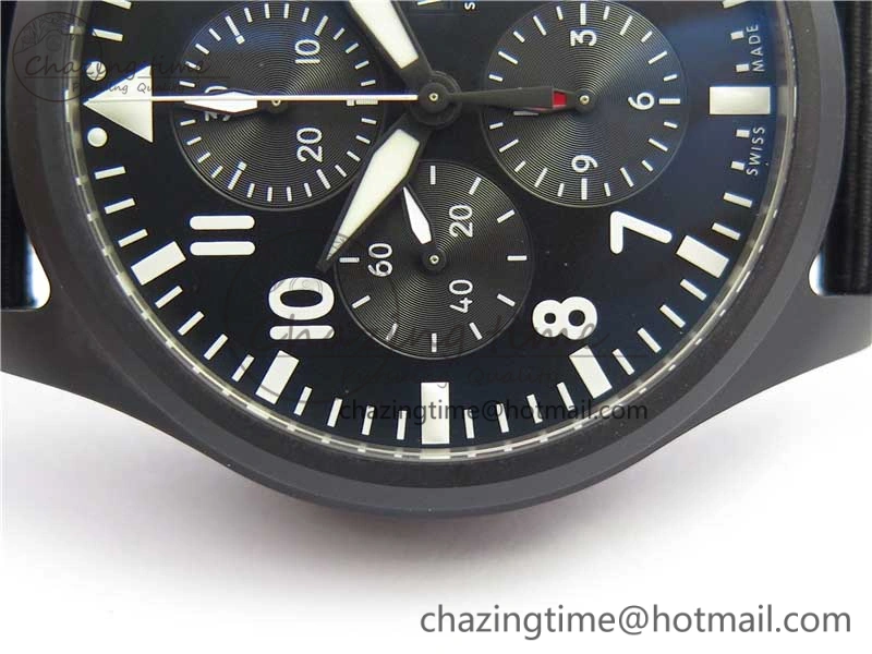 2019 New TOP GUN IW389101 Real Ceramic ZF 1:1 Best Edition on Black Nylon Strap A BestValue 4866
