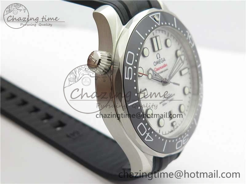 2019 Seamaster Diver 300M OMF Best Edition Black Ceramic White Dial on Black Rubber Strap A Elegant 7938