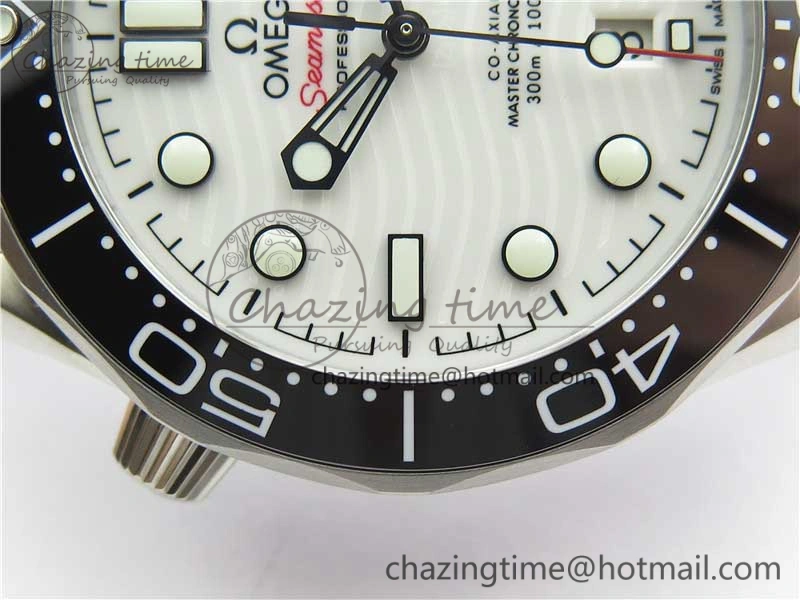 2019 Seamaster Diver 300M OMF Best Edition Black Ceramic White Dial on Black Rubber Strap A Elegant 7938