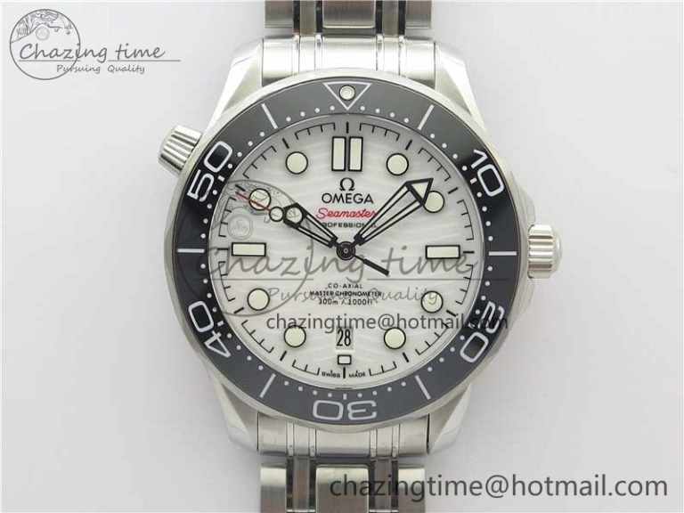 MultiPurpose 2019 Seamaster Diver 300M SS VSF 1:1 Best Edition Black Bezel White Dial on SS Bracelet A 7933
