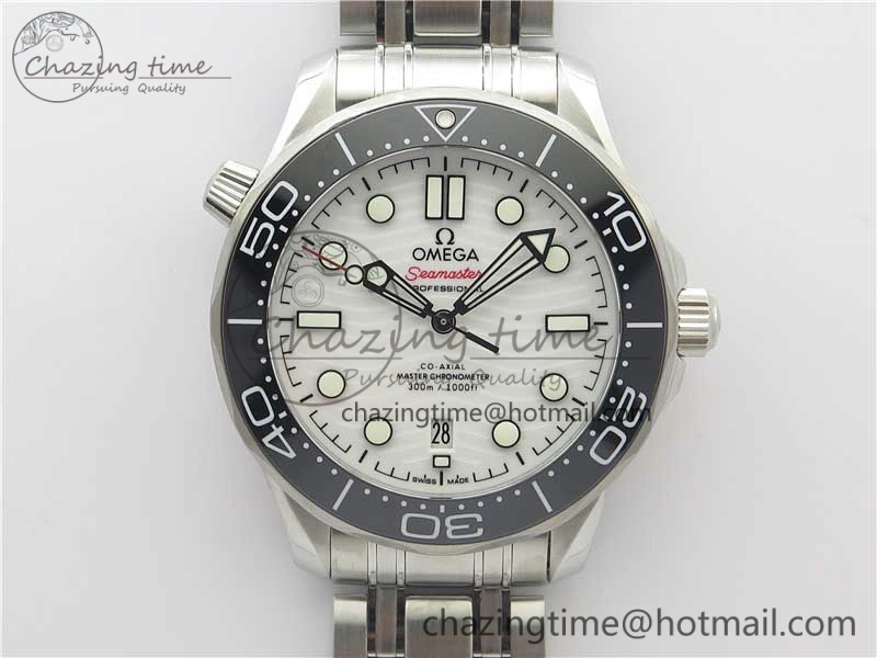 MultiPurpose 2019 Seamaster Diver 300M SS VSF 1:1 Best Edition Black Bezel White Dial on SS Bracelet A 7933