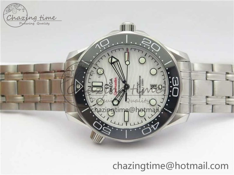 MultiPurpose 2019 Seamaster Diver 300M SS VSF 1:1 Best Edition Black Bezel White Dial on SS Bracelet A 7933