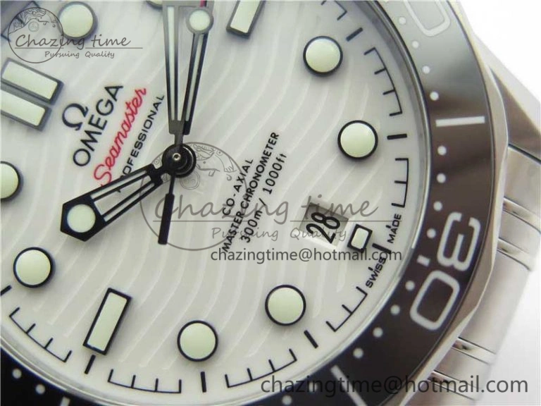 MultiPurpose 2019 Seamaster Diver 300M SS VSF 1:1 Best Edition Black Bezel White Dial on SS Bracelet A 7933