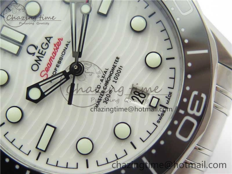 MultiPurpose 2019 Seamaster Diver 300M SS VSF 1:1 Best Edition Black Bezel White Dial on SS Bracelet A 7933